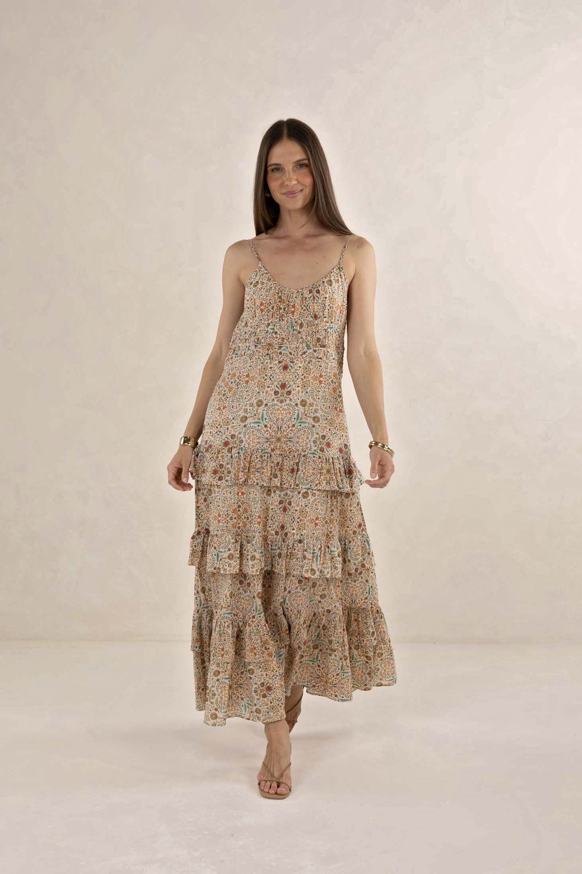 Cini Maxi Dress / Almond Print