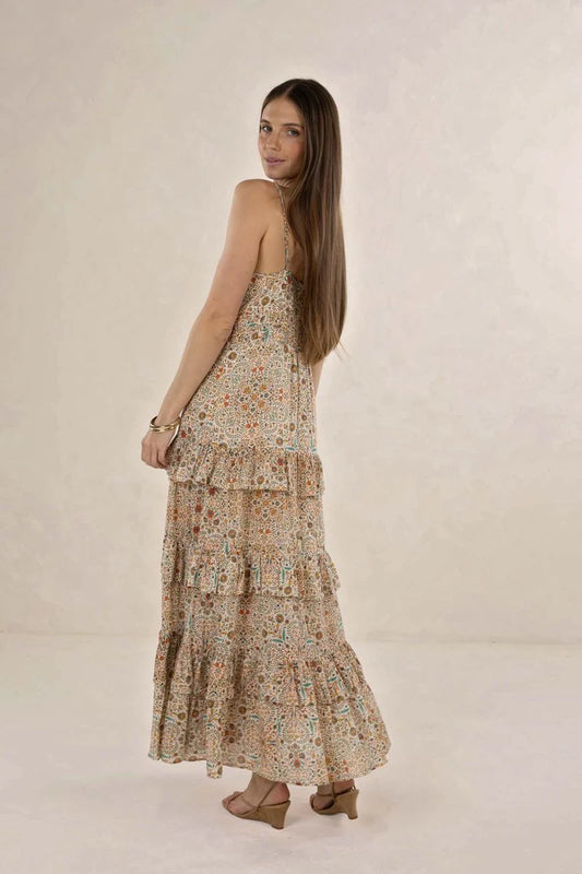 Cini Maxi Dress / Almond Print
