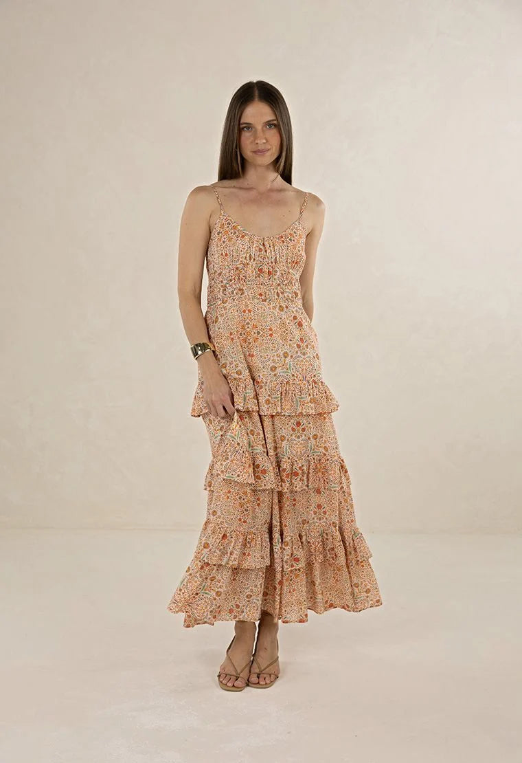 Cini Maxi Dress / Almond Print