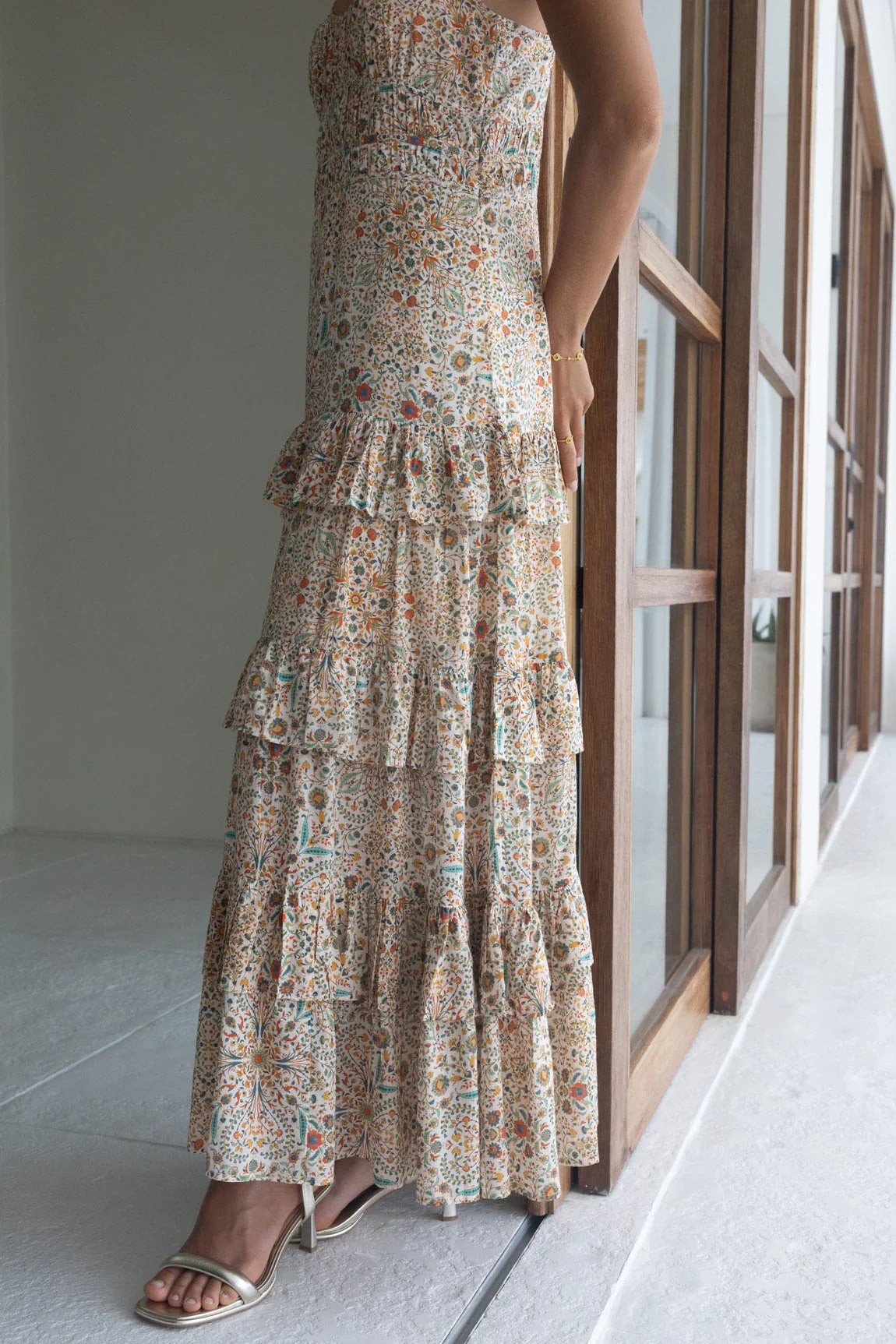 Cini Maxi Dress / Almond Print