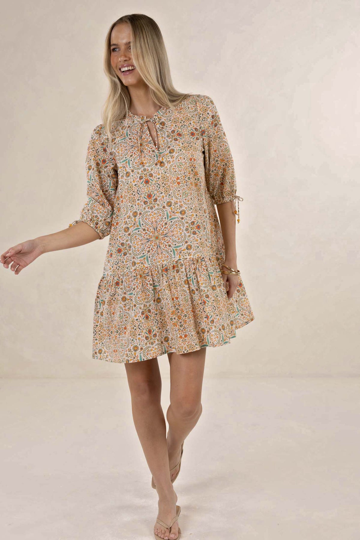 Rumi Smock Dress / Almond