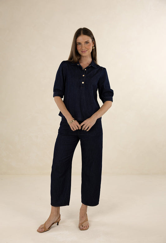Ivy Barrel Jean / Dark Blue