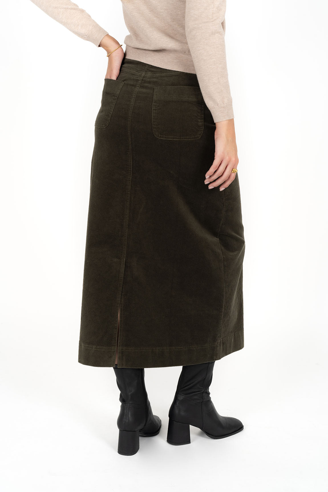 Billie Cord Skirt / Moss