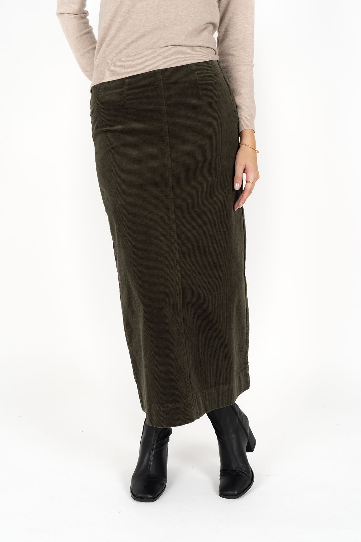 Billie Cord Skirt / Moss