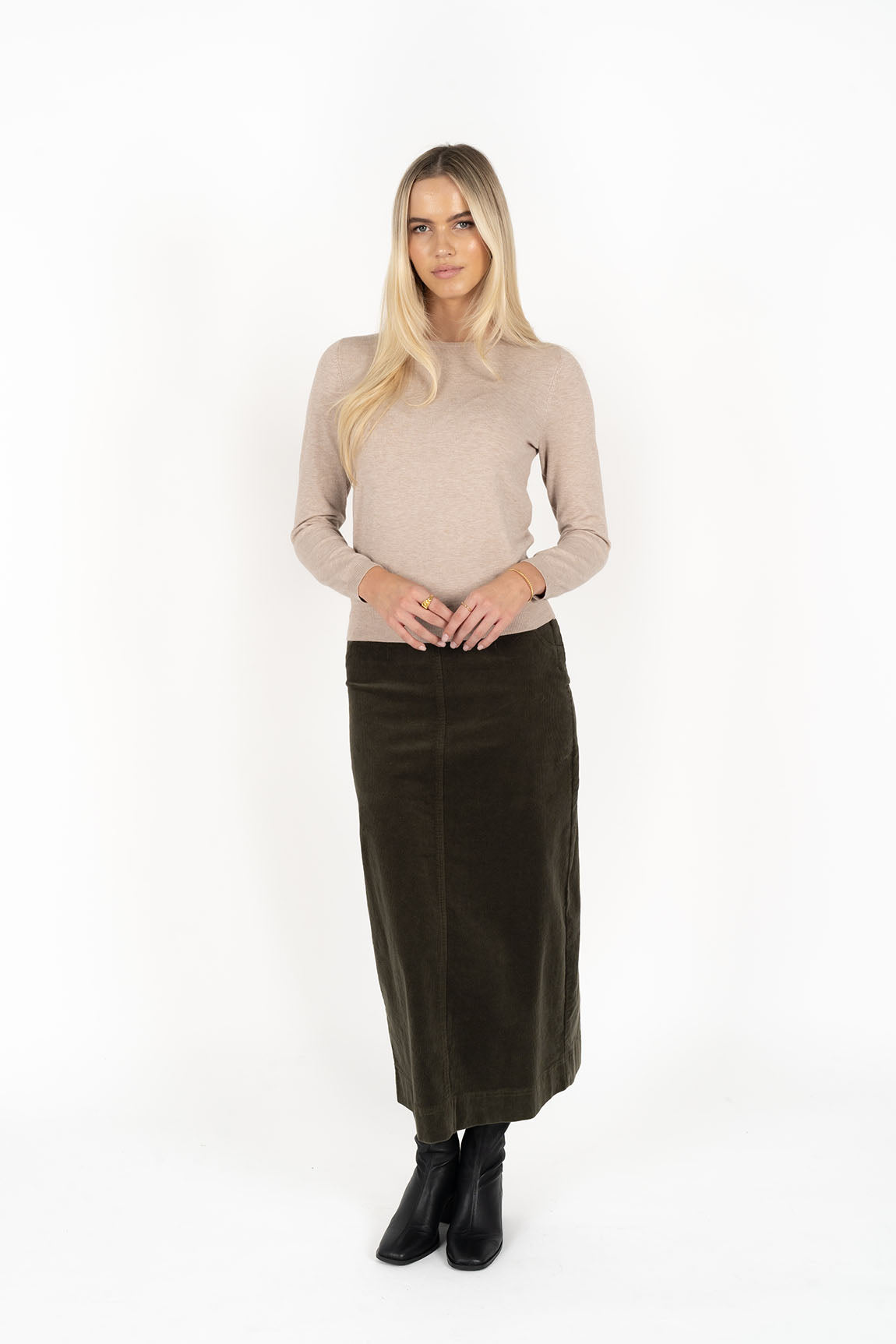 Billie Cord Skirt / Moss