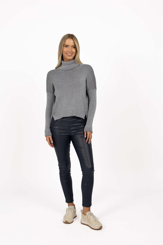Ribbed Sweater / Grey  Mix
