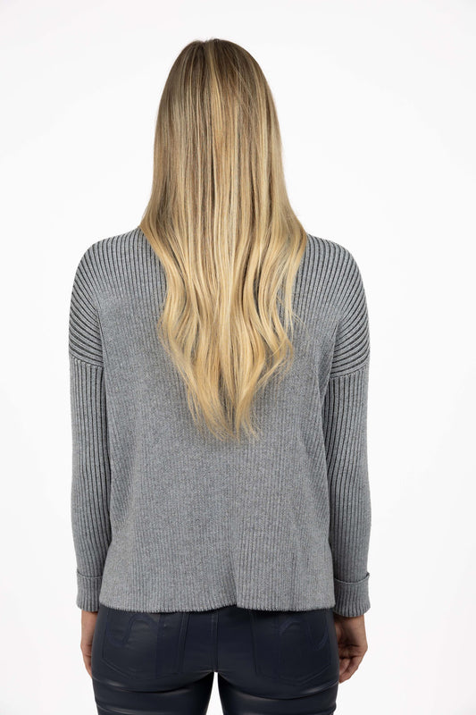 Ribbed Sweater / Grey  Mix
