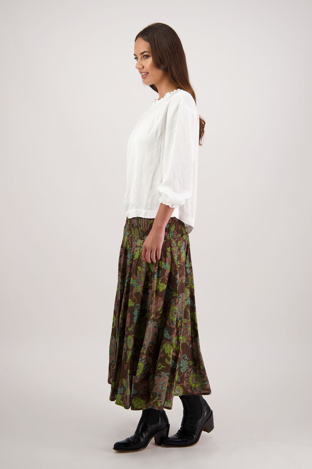 Hazelle Skirt / Brown Floral