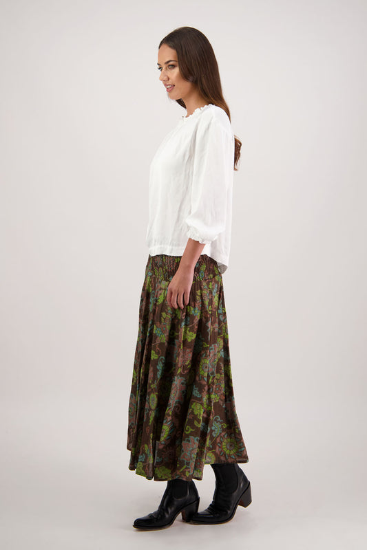 Hazelle Skirt / Brown Floral