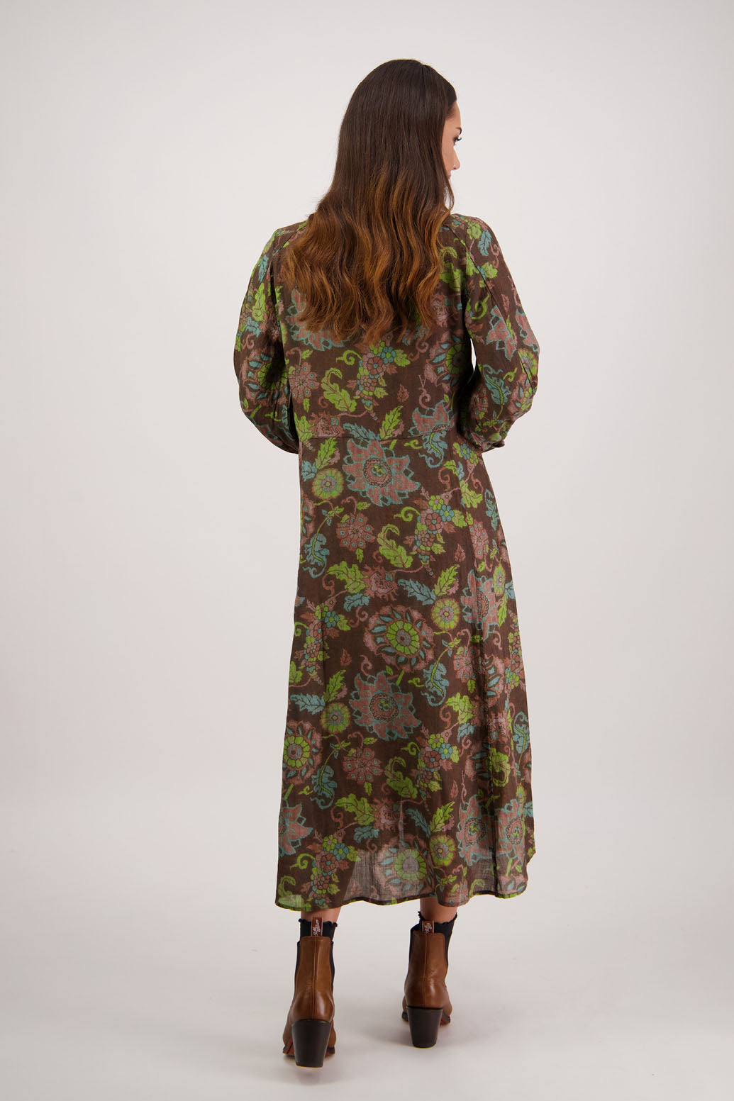 Hollie Dress / Brown Floral