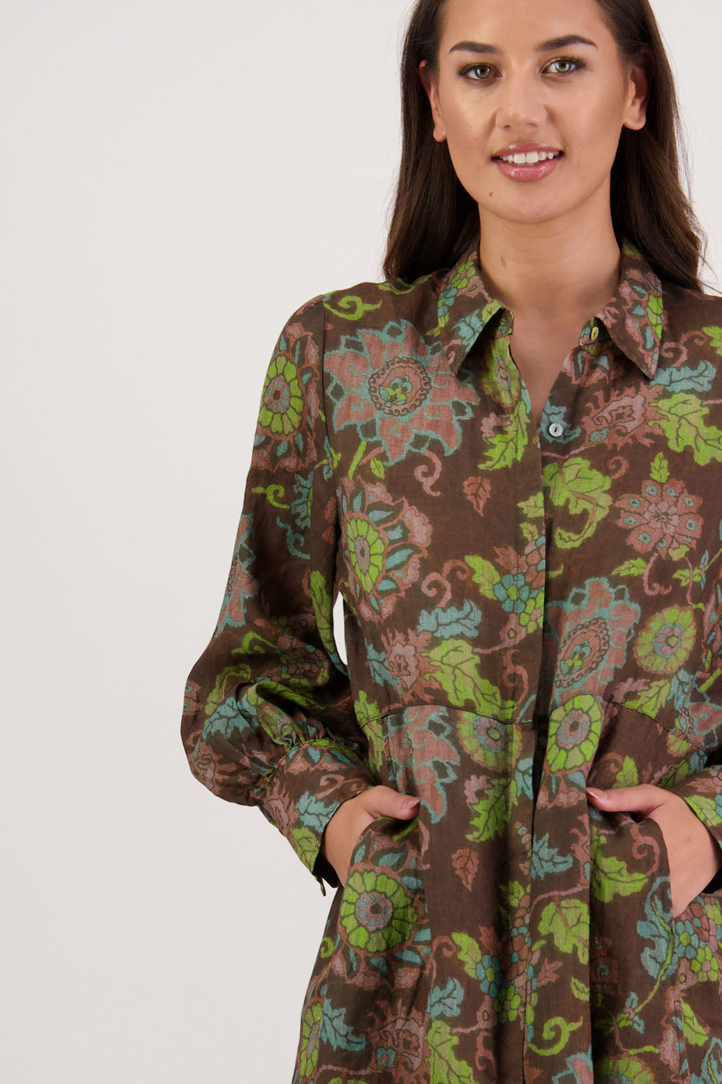 Hollie Dress / Brown Floral