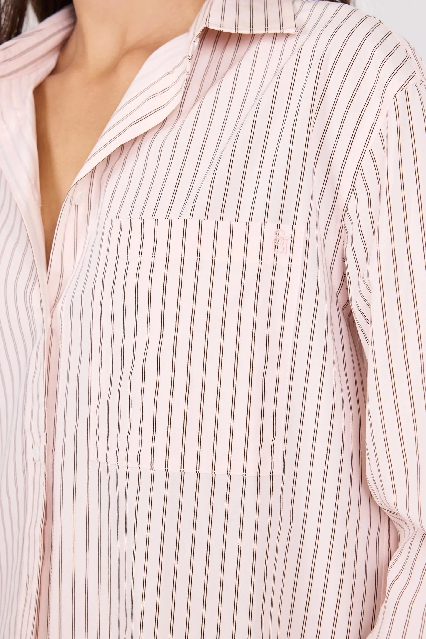 You Got This  Oversized Boyfriend Shirt / Blush Double Pinstripe