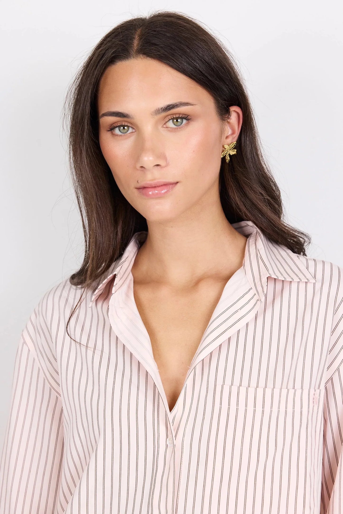 You Got This  Oversized Boyfriend Shirt / Blush Double Pinstripe