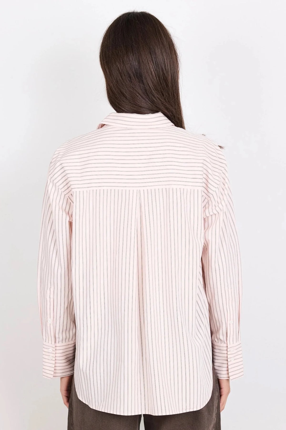 You Got This  Oversized Boyfriend Shirt / Blush Double Pinstripe