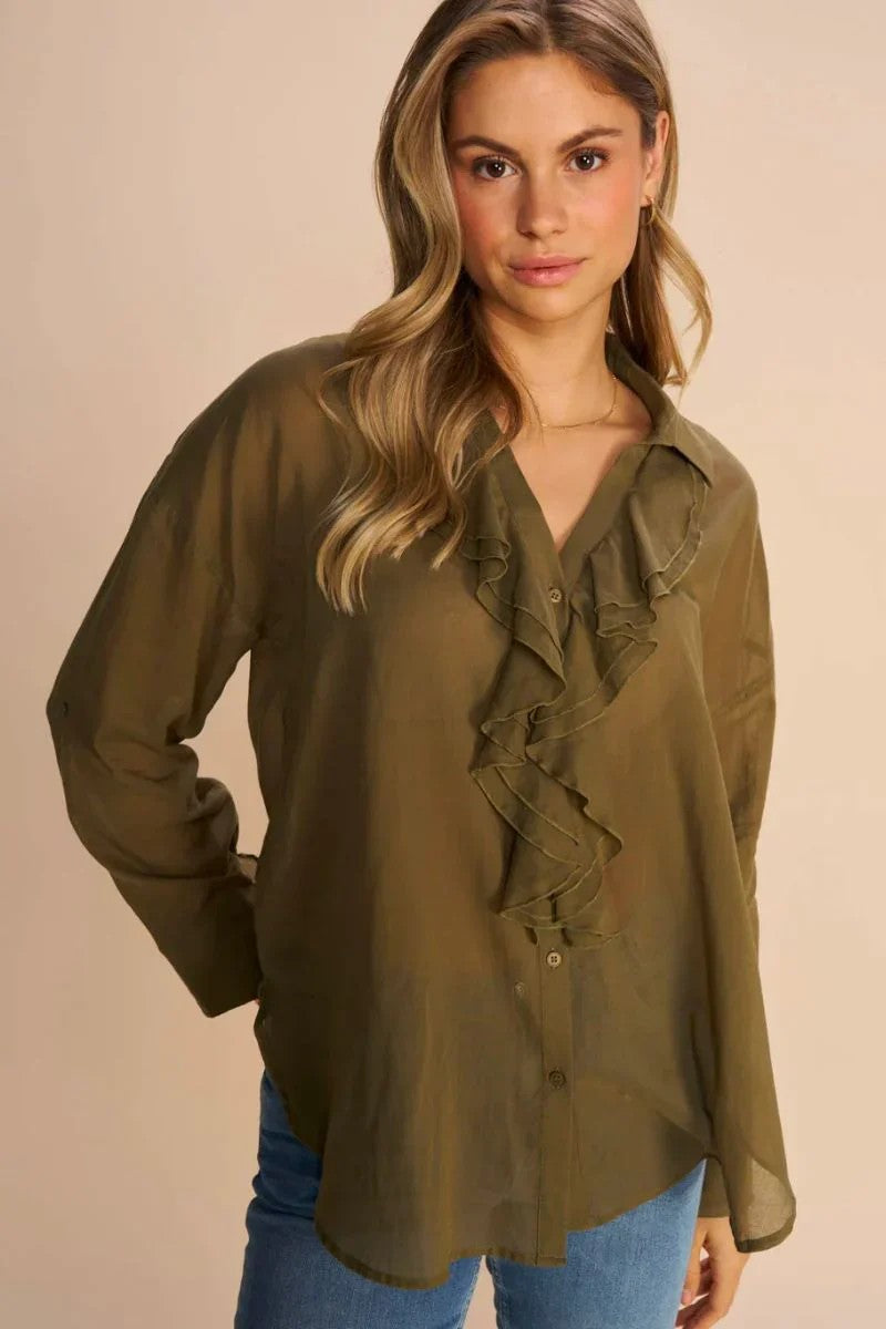 Jelena Voile Shirt /Burt Olive