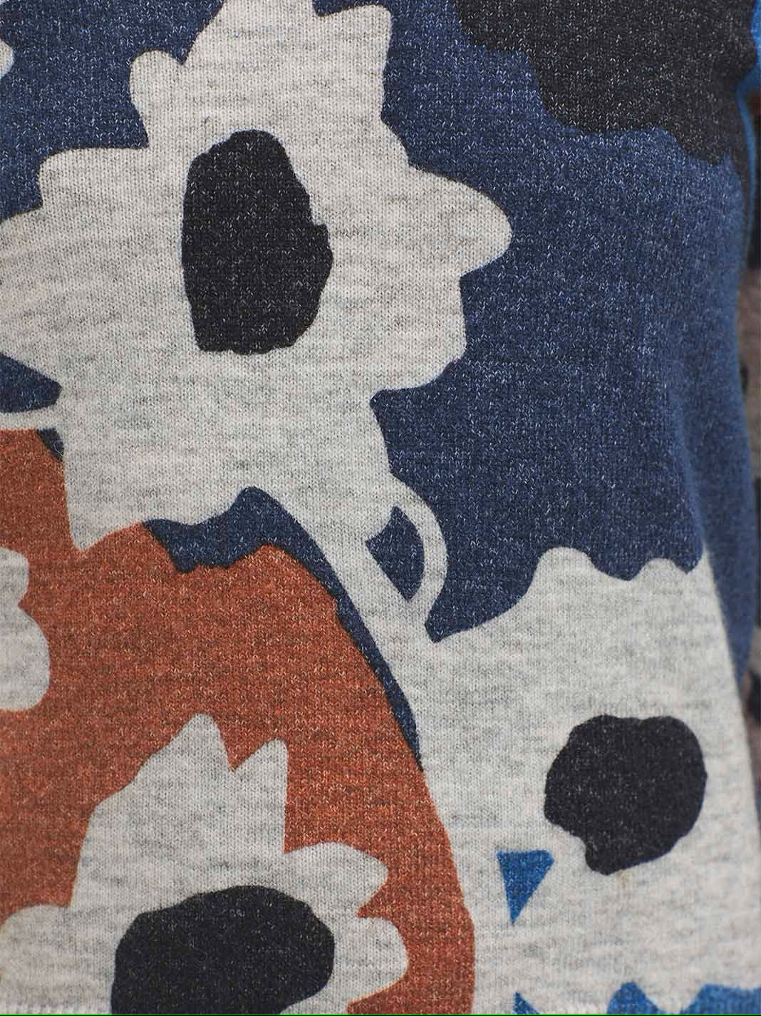 059 Sweater / Navy Printed City Flower