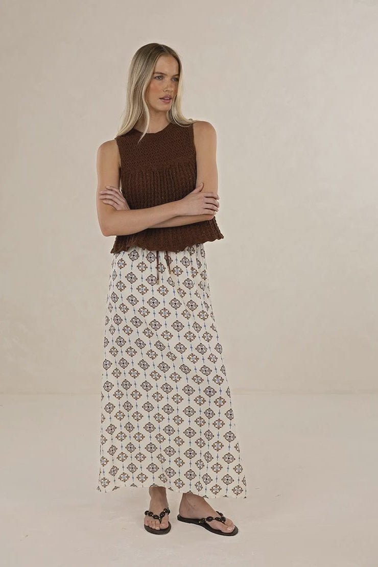 Vintage Tales Skirt / Cream-Choc