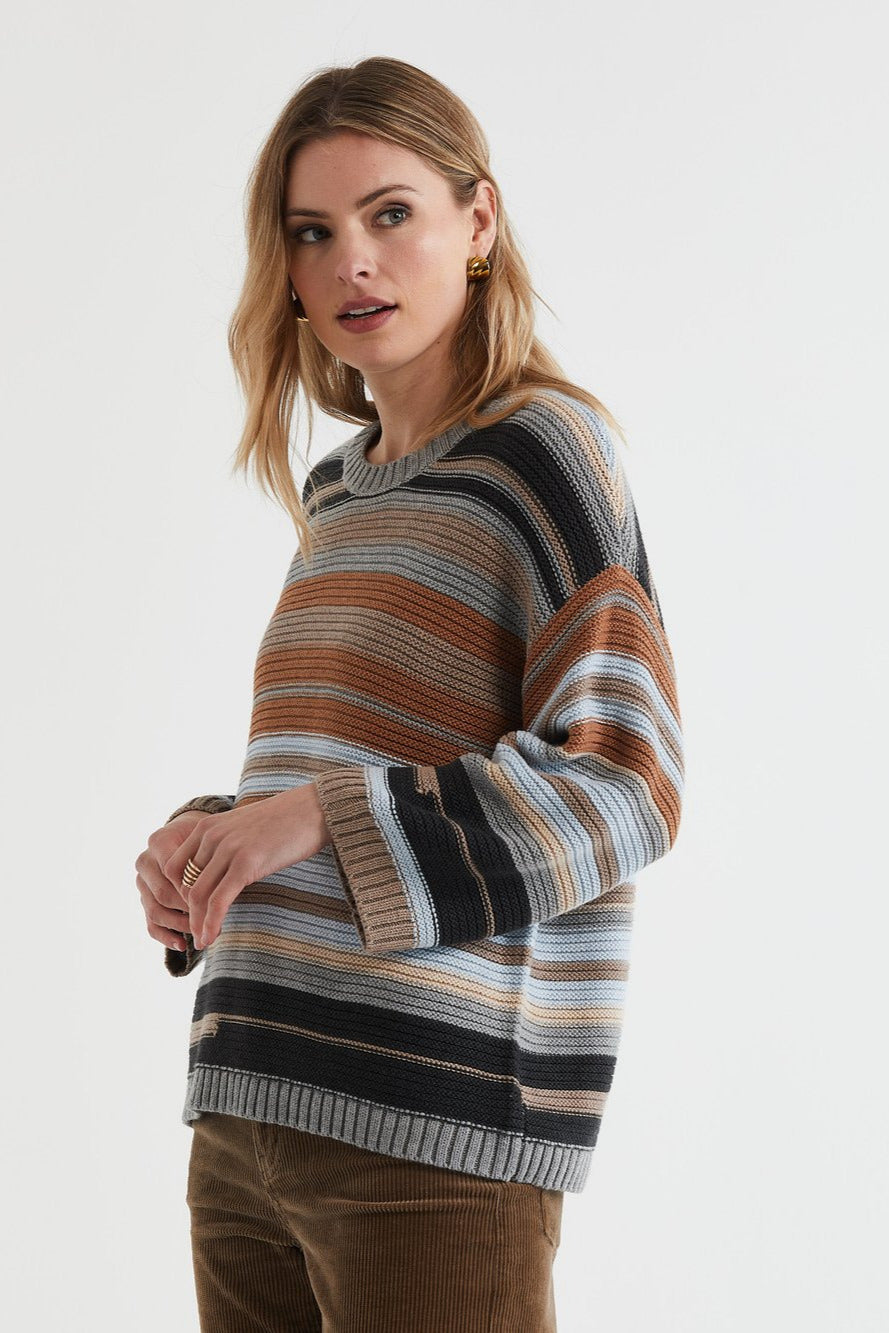 Multi Stripe Jumper / Midgrey