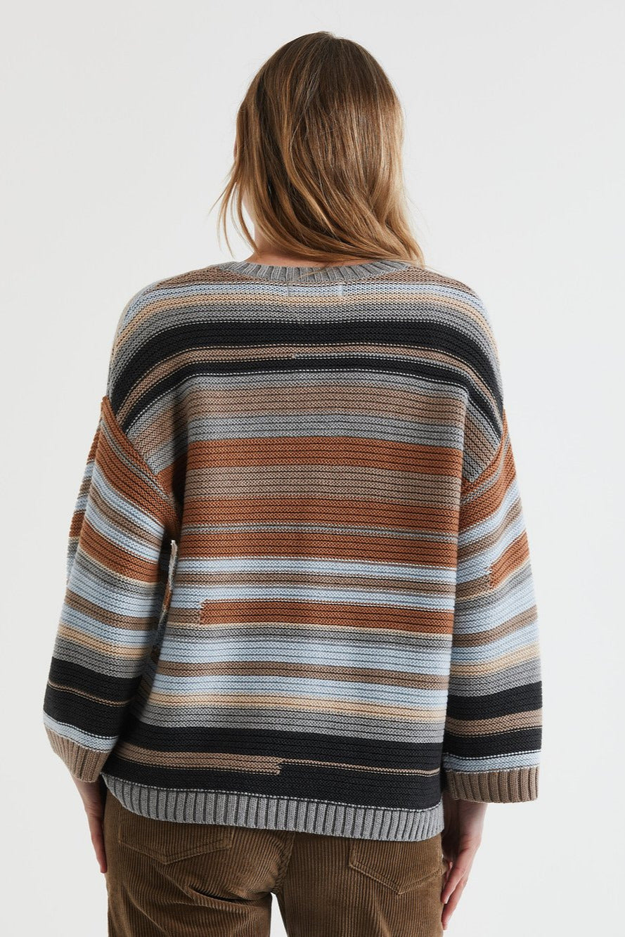 Multi Stripe Jumper / Midgrey