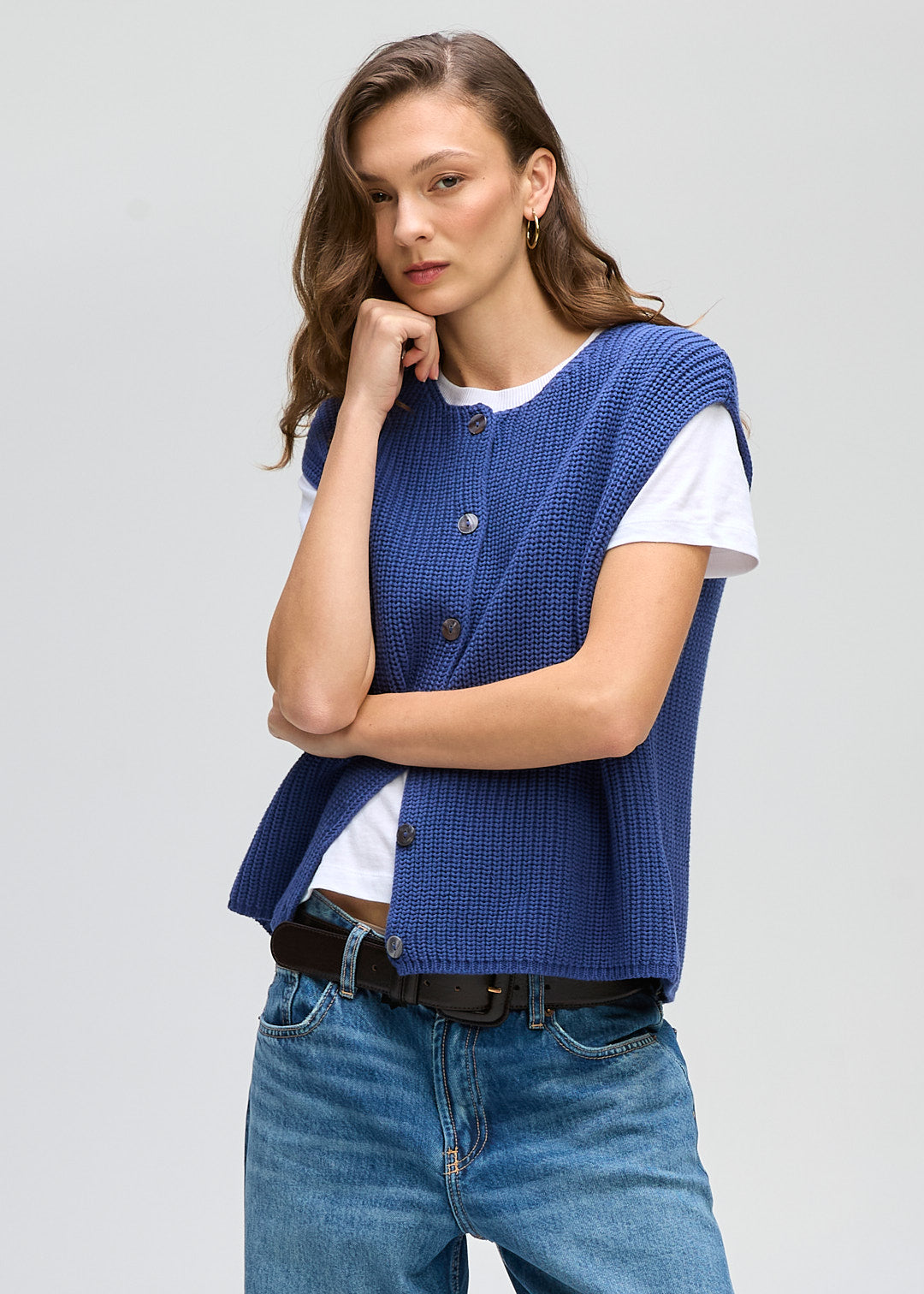Ribbed Vest / Bluebell