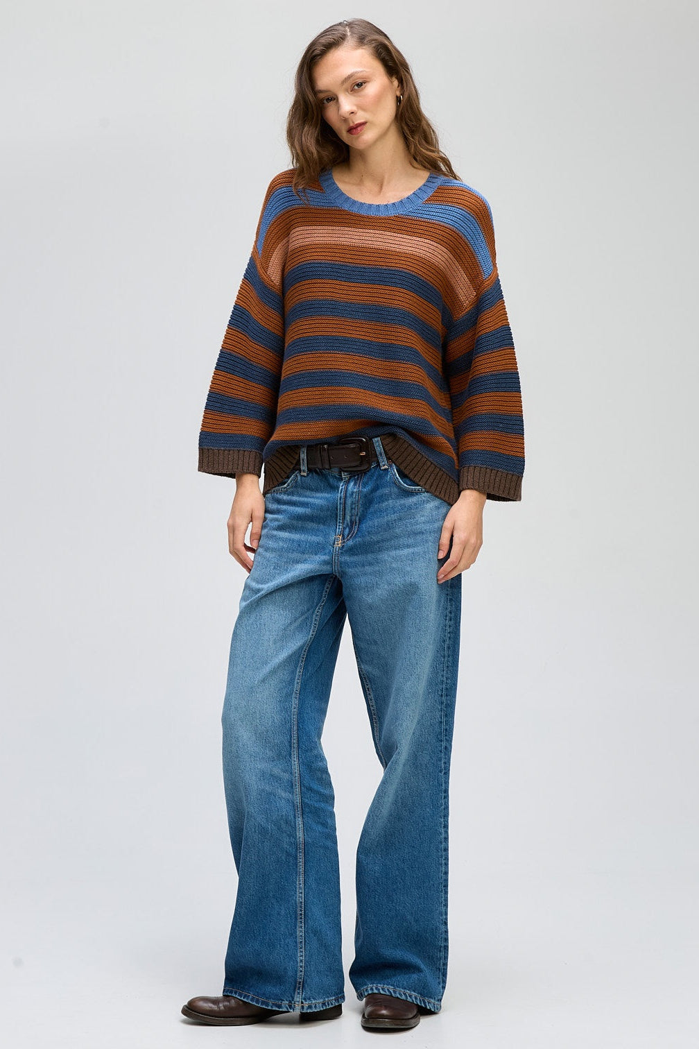 Chunky Stripe Crew / Nutmeg