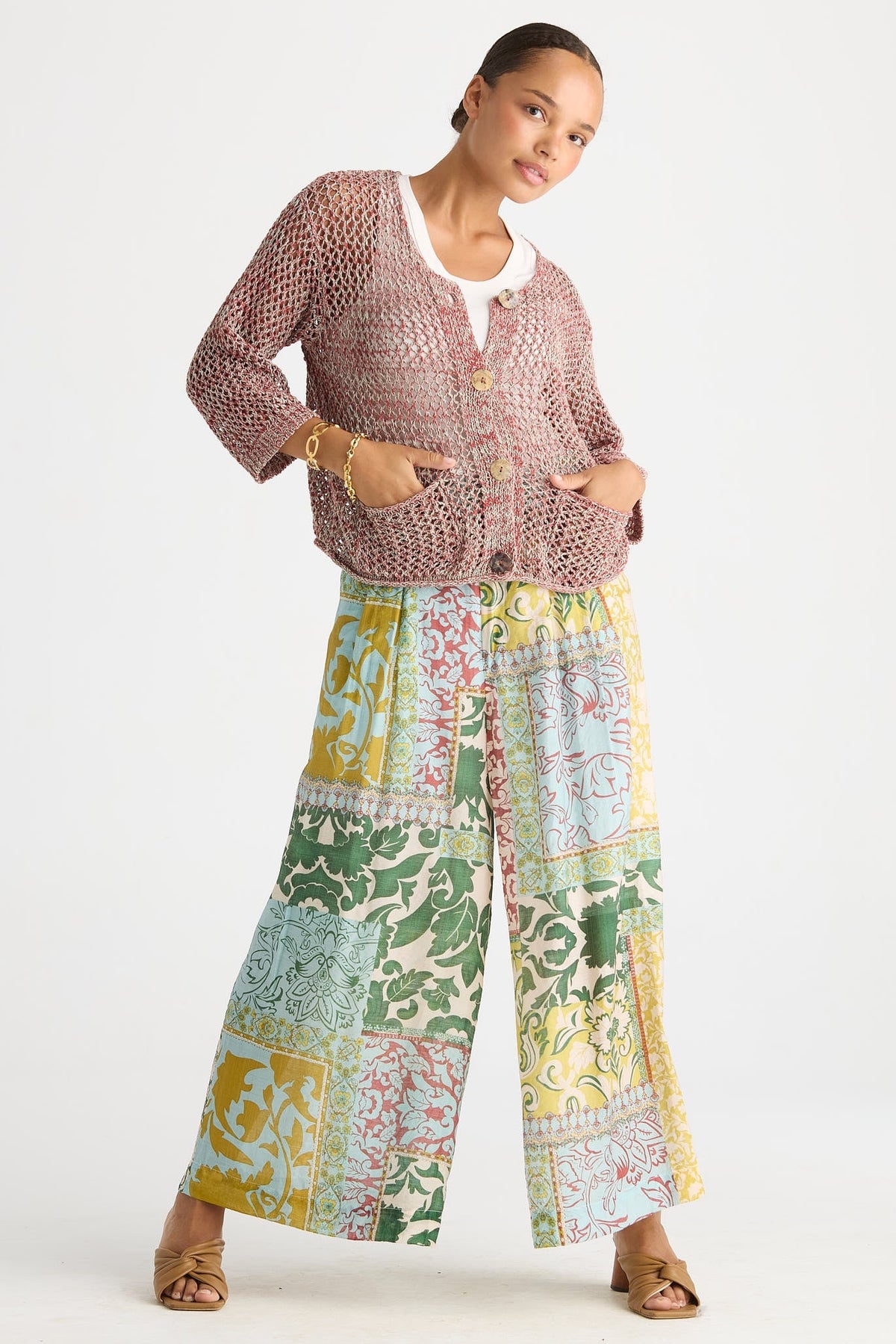 Colour Mix Cardi / Sage