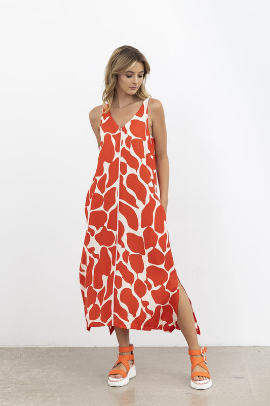 Live Life Dress Reversable / Red Print