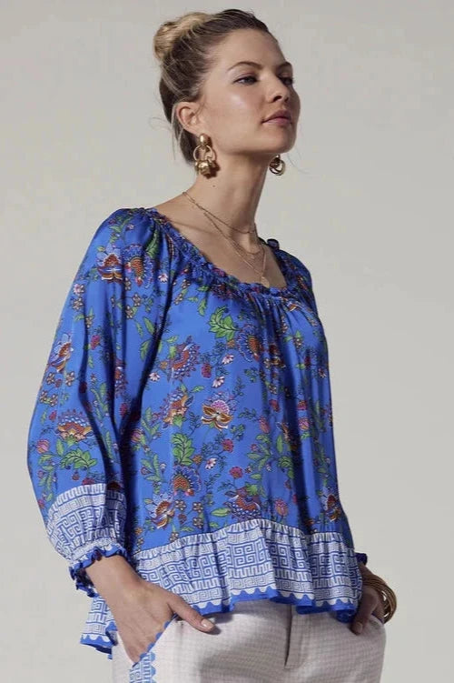 Calliope Blouse /Cofu Blue Multi