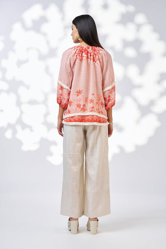 Xanthe Top / Burnt Orange Multi