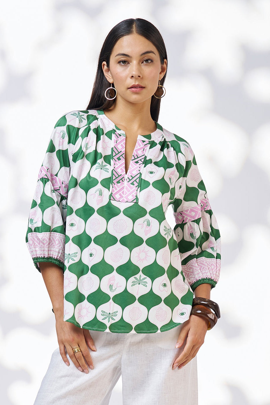 Kya Blouse / Palm Green Multi