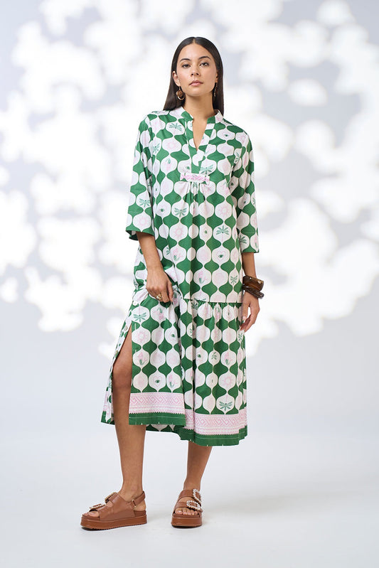 Kya Midi Dress / Palm Green Multi