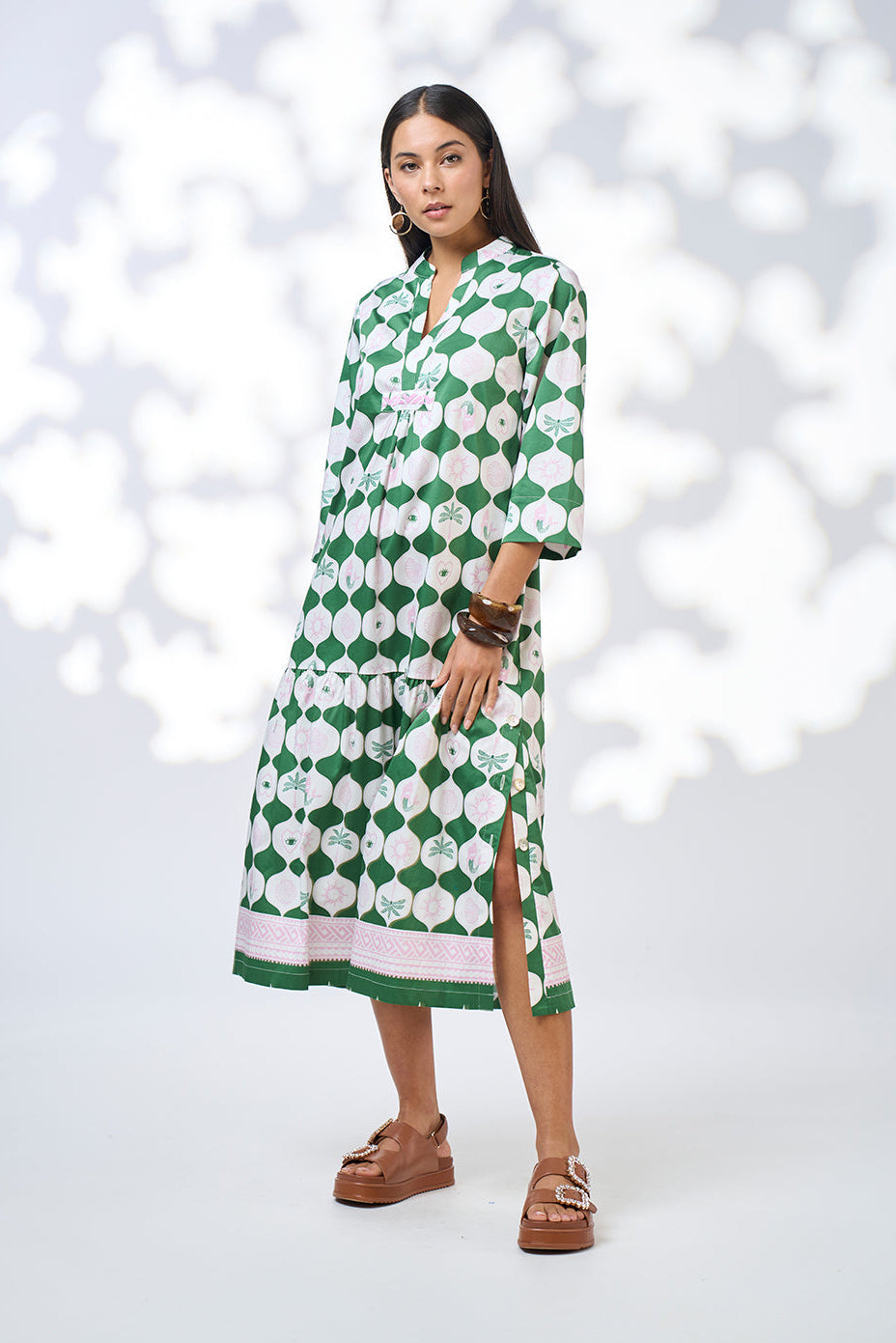 Kya Midi Dress / Palm Green Multi
