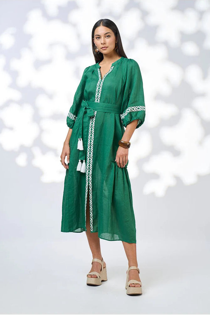Maya Midi Dress / Palm Green