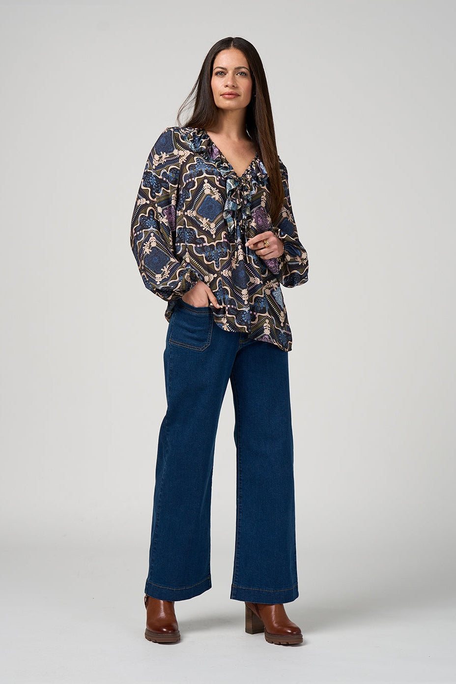 Regalia Blouse / Olive Multi