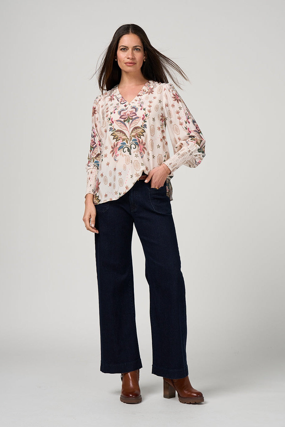 Antoinette Blouse / Bone Multi