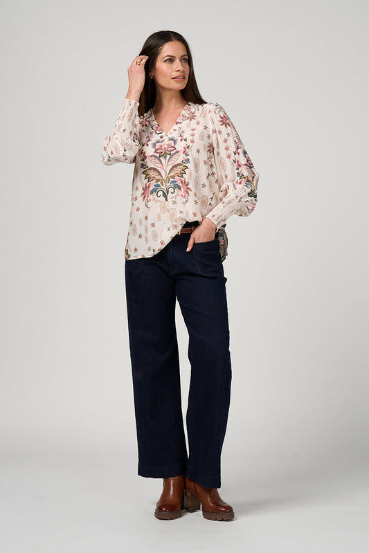 Antoinette Blouse / Bone Multi