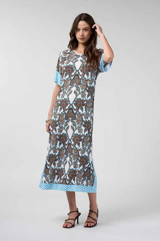 Ella Dress / Silk White Multi