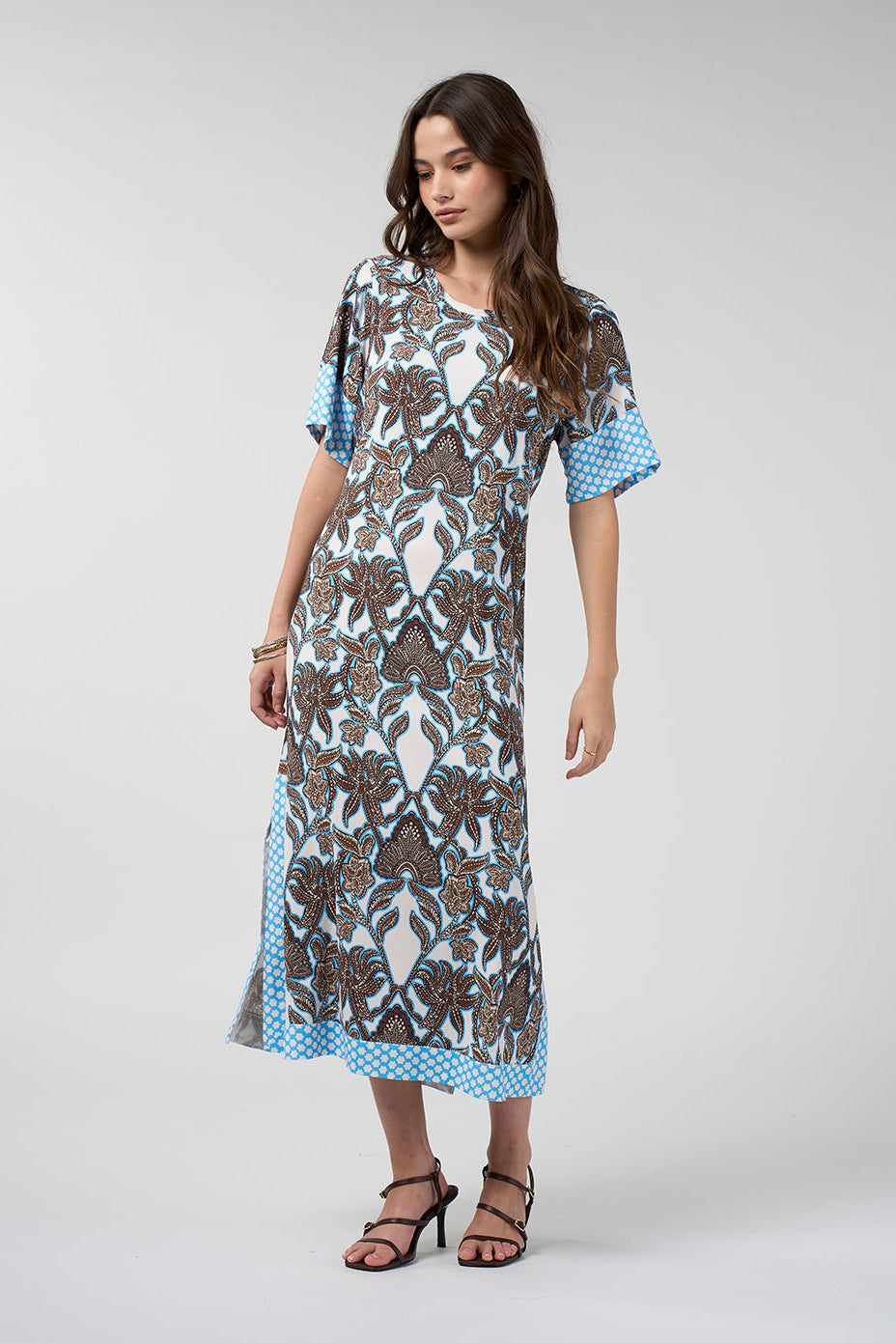 Ella Dress / Silk White Multi