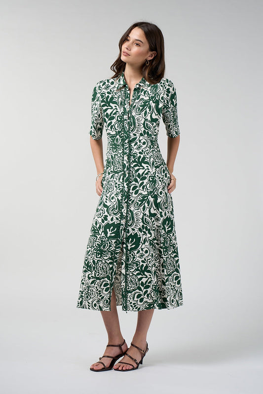Teardrop Shirt Dress / Buttermilk Multi