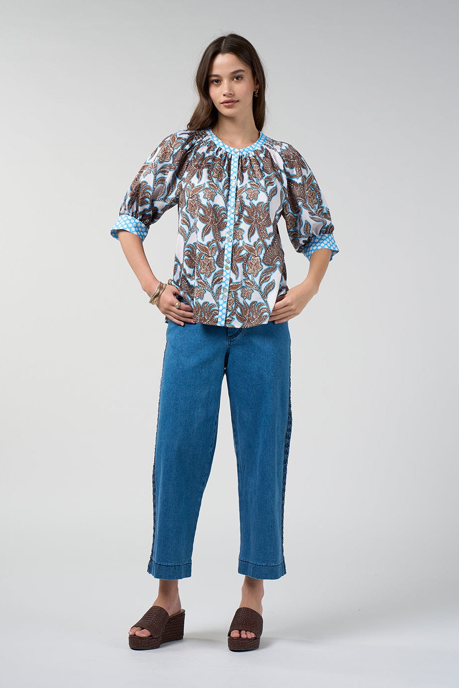 Ella Top / Silk White Multi