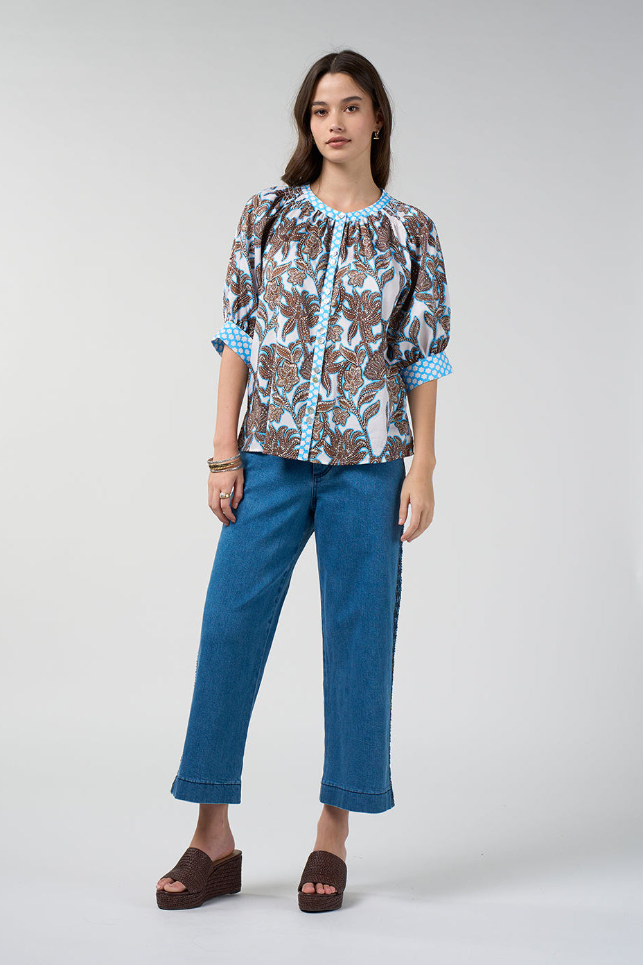Ella Top / Silk White Multi