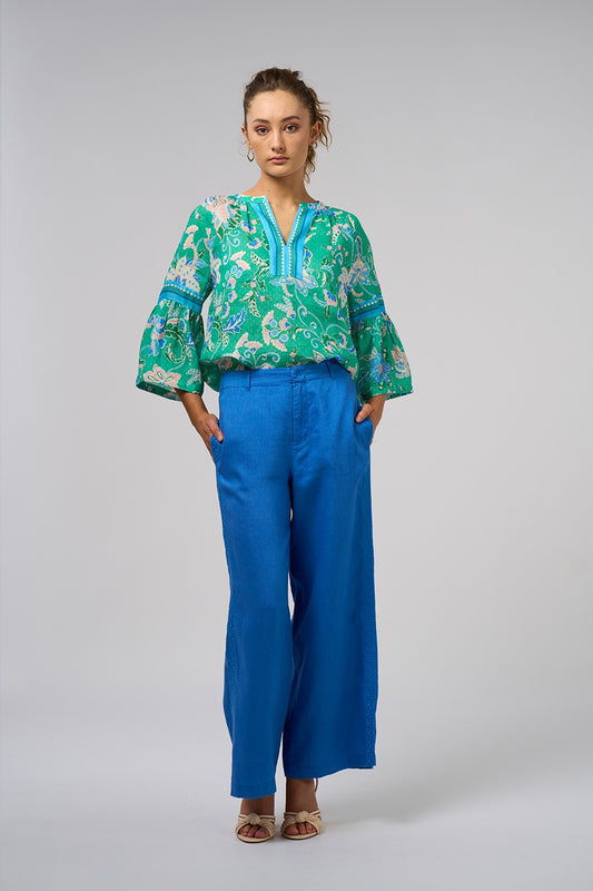 Samira Blouse / Emerald Multi