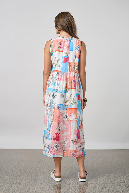 Melody Midi Dress / Pink Multi
