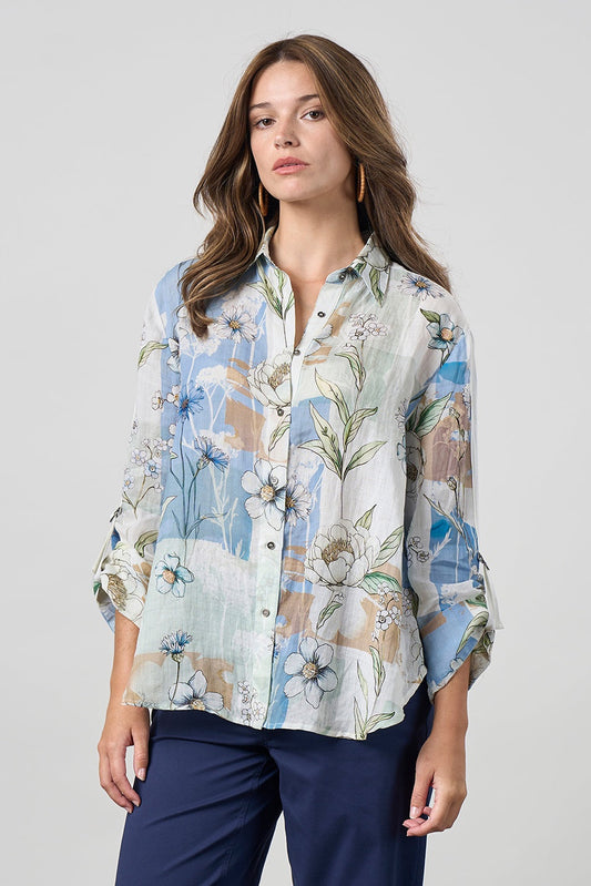 Melody Shirt / Sage Multi