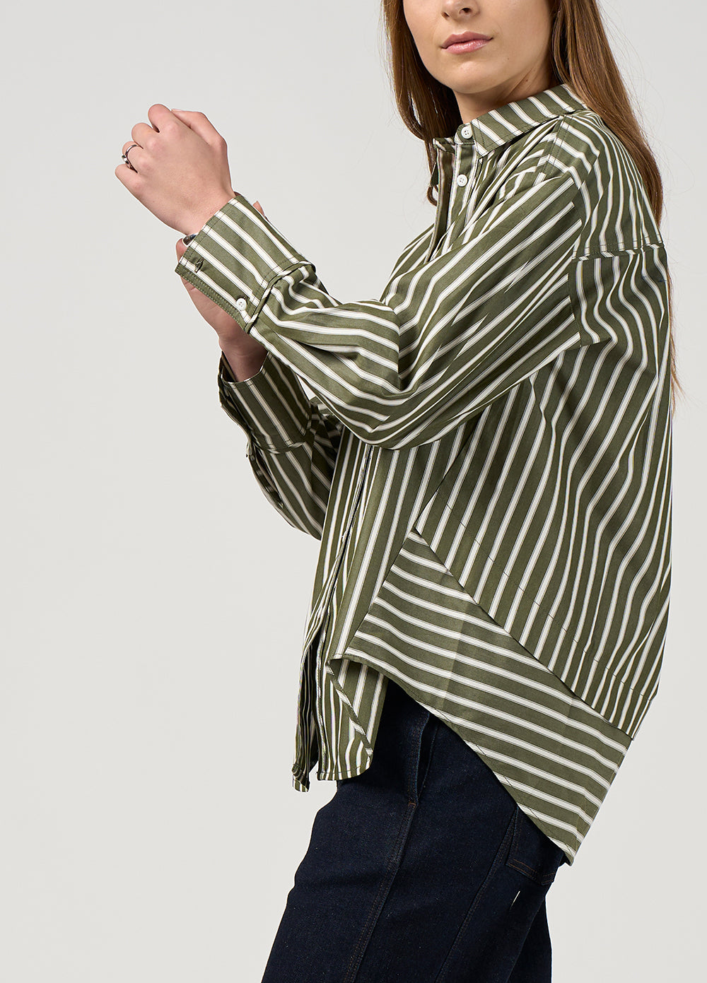 Direction Stripe Shirt / Sage