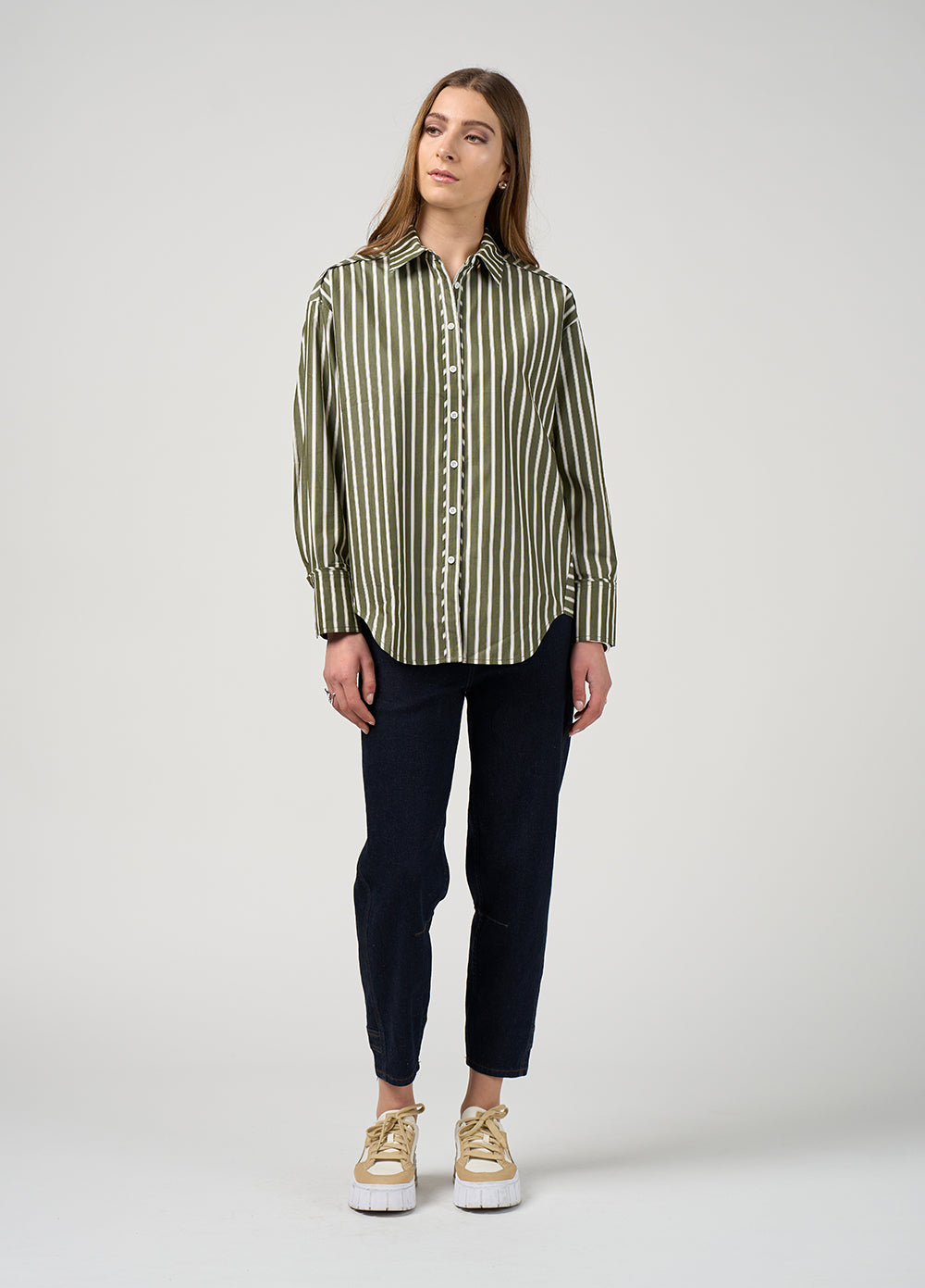 Direction Stripe Shirt / Sage
