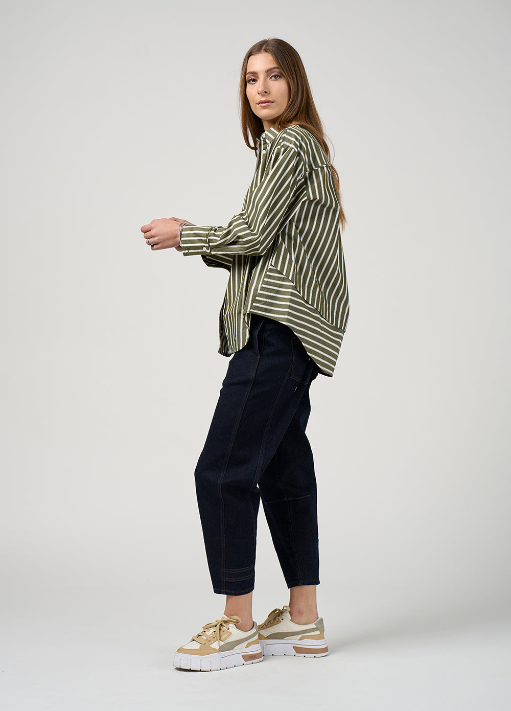 Direction Stripe Shirt / Sage
