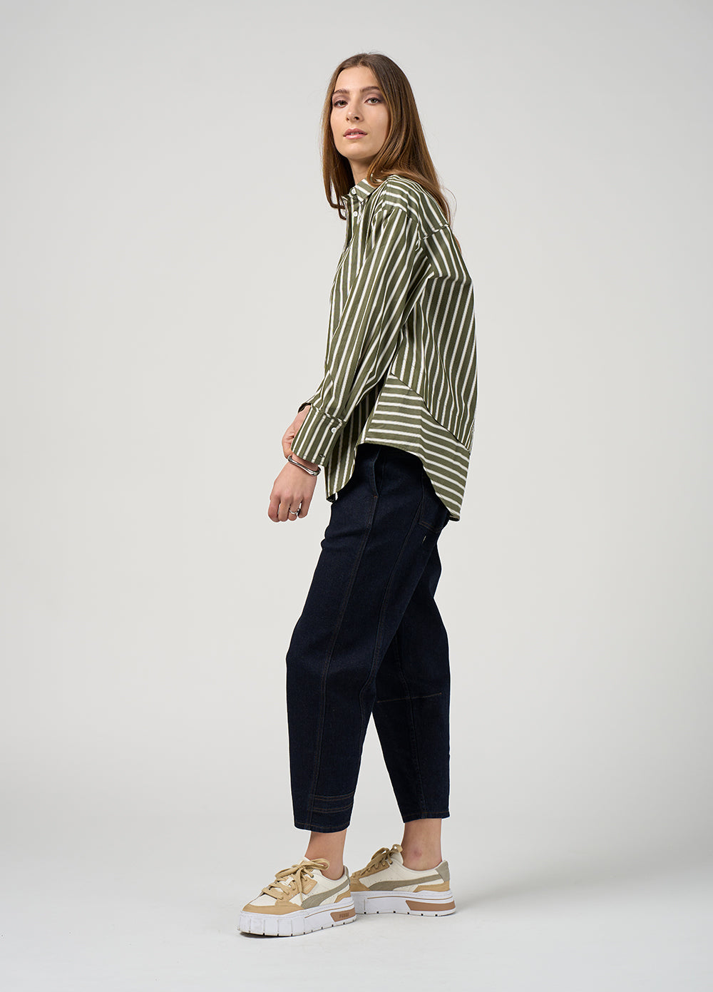 Direction Stripe Shirt / Sage