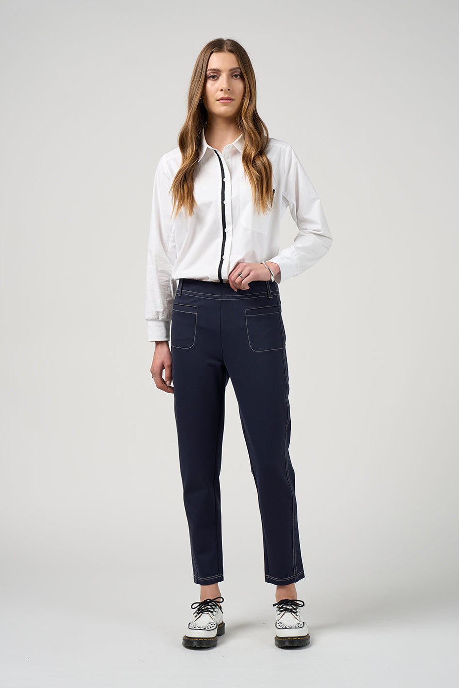 Mixed Media Shirt / White 26