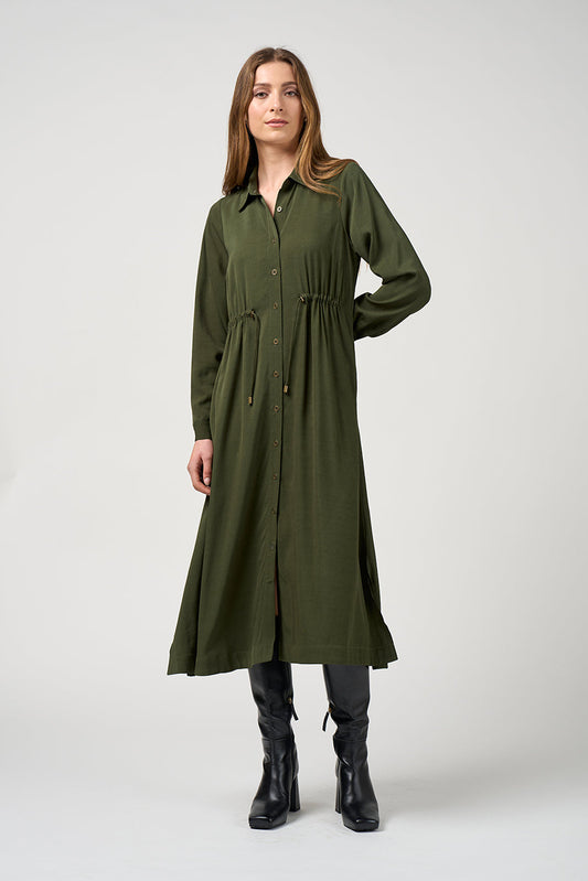 Sequence Shirt Dress / Pine